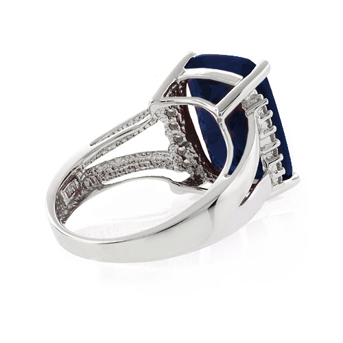 Very Big Sapphire Silver Ring