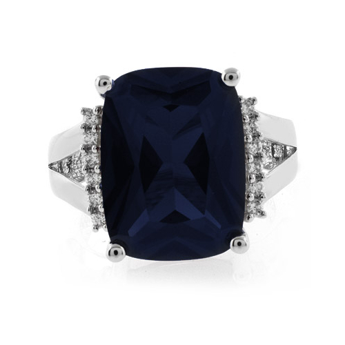 Very Big Sapphire Silver Ring