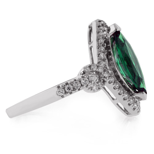 Elegant Marquise Cut Emerald Ring