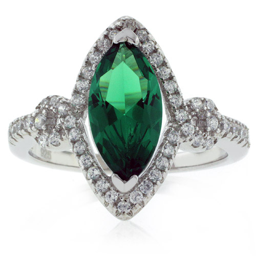 Elegant Marquise Cut Emerald Ring