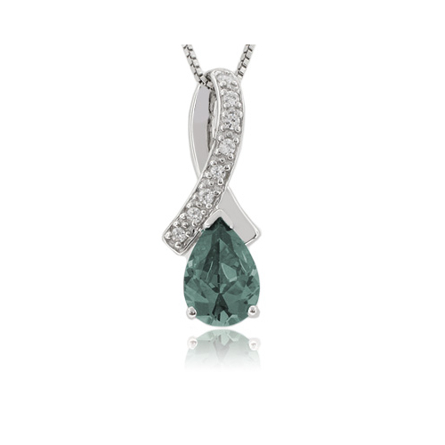 Alexandrite Slide Silver Color Change Pendant