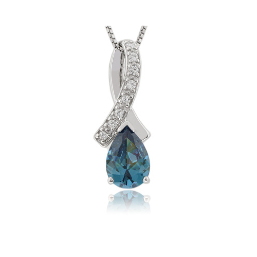 Alexandrite Slide Silver Color Change Pendant