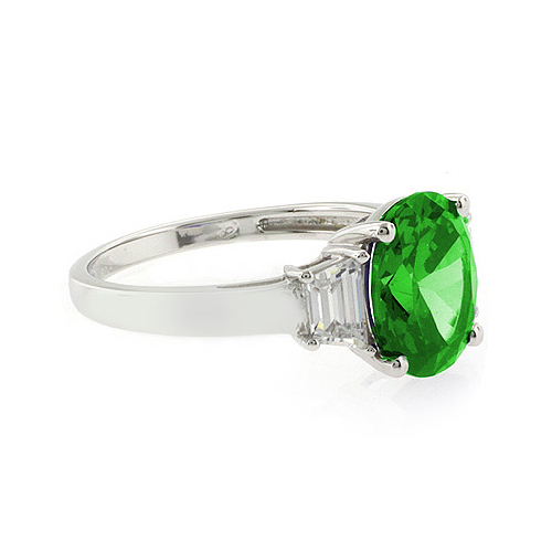 Peridot Sterling Silver Oval Cut Gemstone Ring