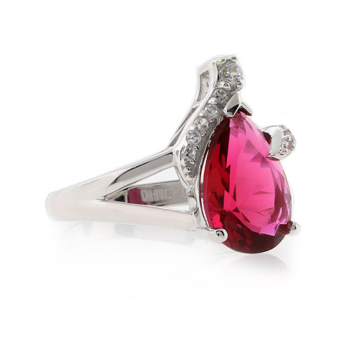 Pear Cut Tourmaline Sterling Silver Ring
