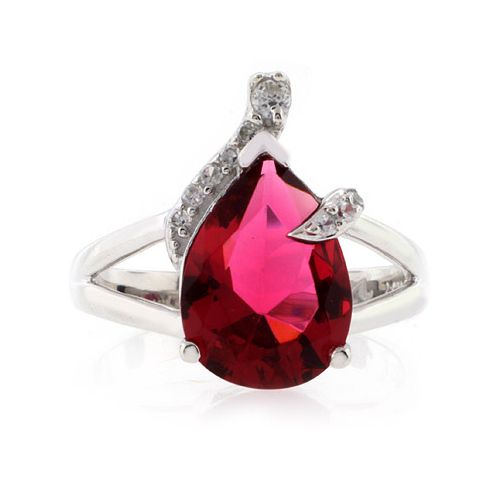 Pear Cut Tourmaline Sterling Silver Ring