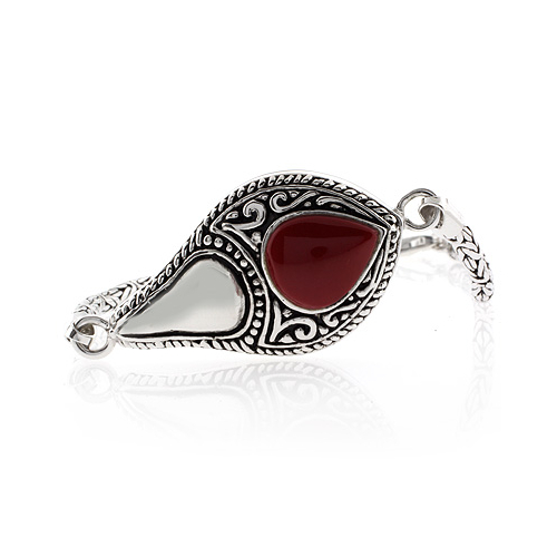 Vintage Red Coral Sterling Silver Bracelet