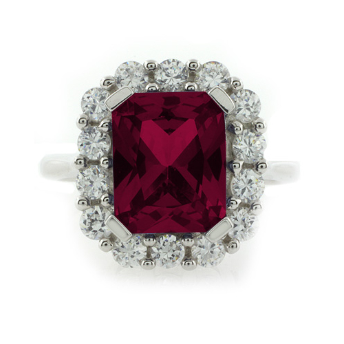 Beautiful Red Ruby Silver Ring