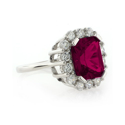 Beautiful Red Ruby Silver Ring