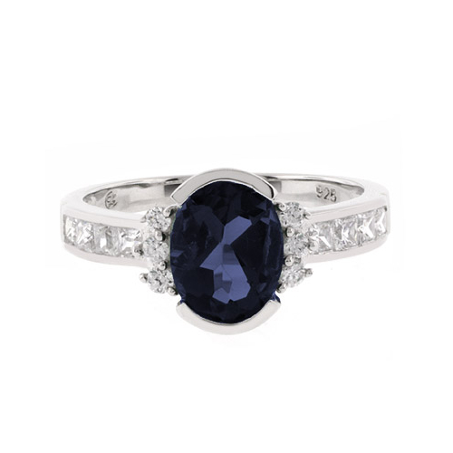 Oval Cut Channel Setting Sapphire Ring