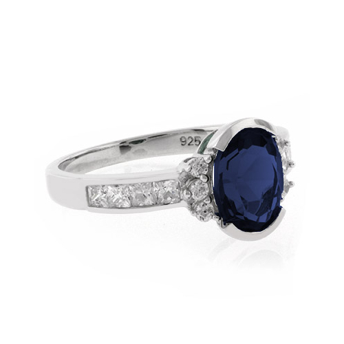 Oval Cut Channel Setting Sapphire Ring