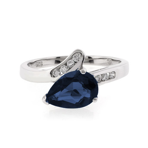 Sterling Silver Solitaire Sapphire Ring