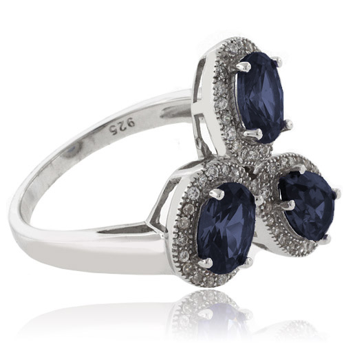 3 Color Change Alexandrite .925 Silver Ring