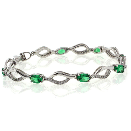 Oval Cut Emerald Bracelet