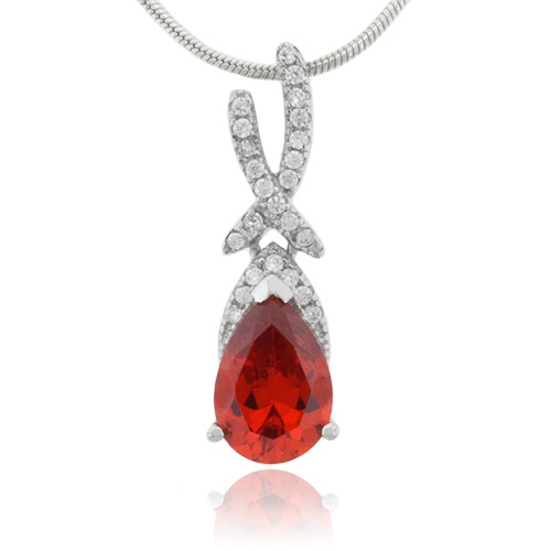 Mexican Fire Opal Sterling Silver 925 Pendant