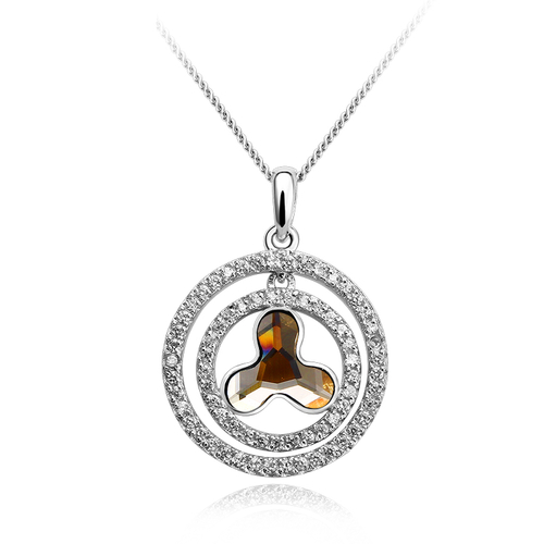 Amber Color Swarovski Crystal Pendant