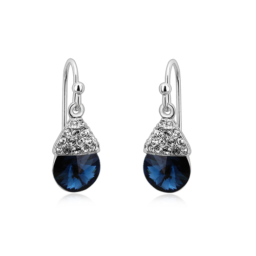 Blue Pear-Cut Swarovski Earrings