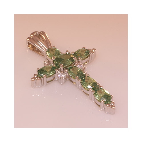 Alexandrite Silver Cross Pendant