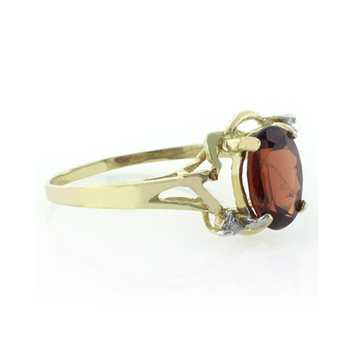 10K Yellow Gold Natural Red Garnet Ring