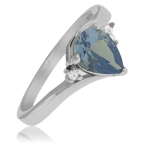 Alexandrite Pear Cut Silver Ring