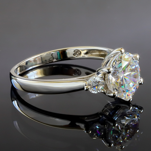 3 Stone Sterling Silver Engagement Ring