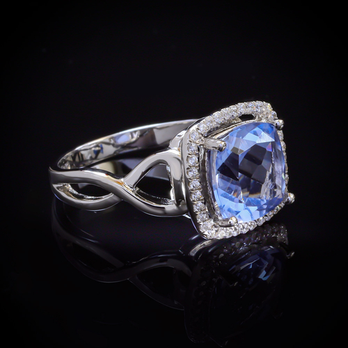 Cushion Cut Alexandrite Sterling Silver 925 Ring
