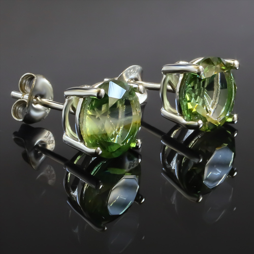 Round Cut Tourmaline Stud Earrings