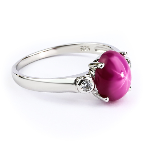 Star Ruby Sterling Silver Ring