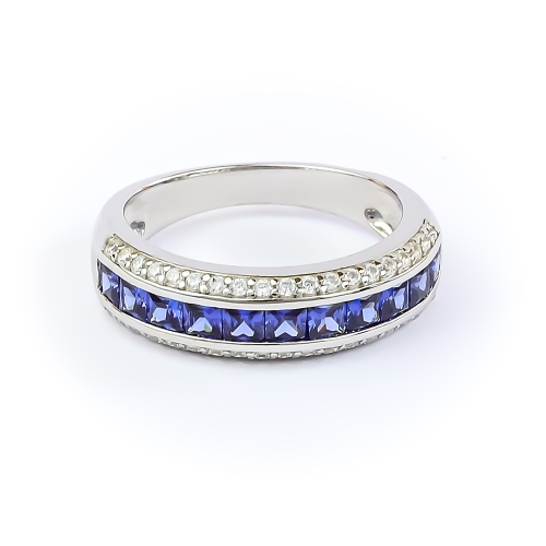 Tanzanite Sterling Silver Stackable Ring