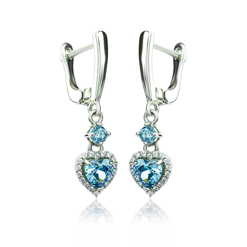 Alexandrite Heart Shape Dangling Sterling Silver Earrings