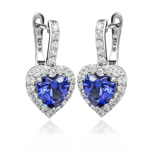 Big Heart Shape Tanzanite Earrings With Leverbacks