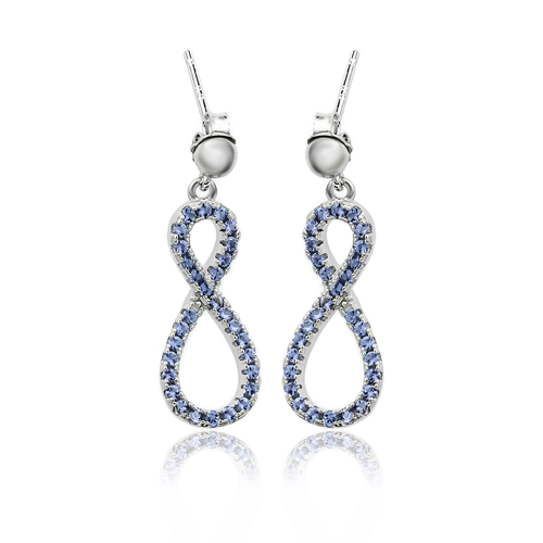 Silver Infinity Earrings with Tanzanite