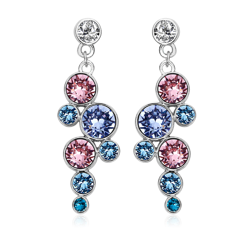 Pretty Swarovski Crystal Set With Pink And Blue Circles