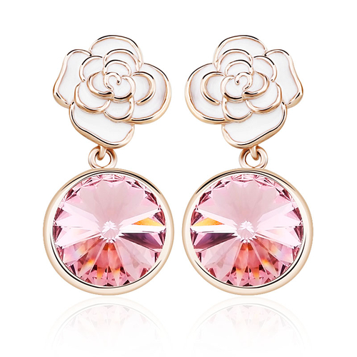 Pretty Pink Earrings With Flower