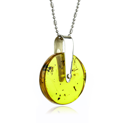 Genuine Amber Pendant With Ant From Mexico 25 mm x 20 mm