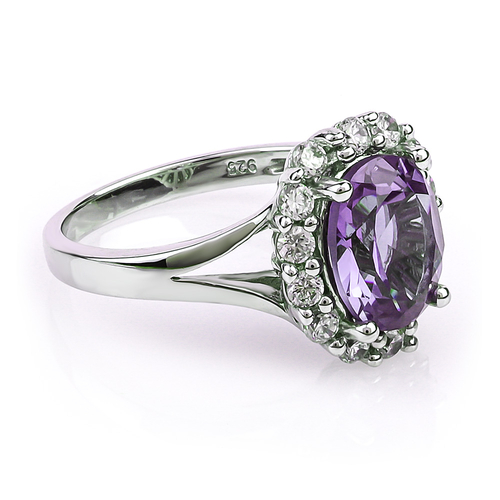 Alexandrite Blue to Purple Color Change Silver Ring