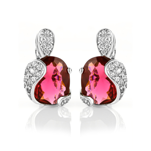 Pink Tourmaline Silver Earrings