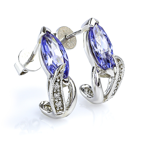 Tanzanite Silver Earrings