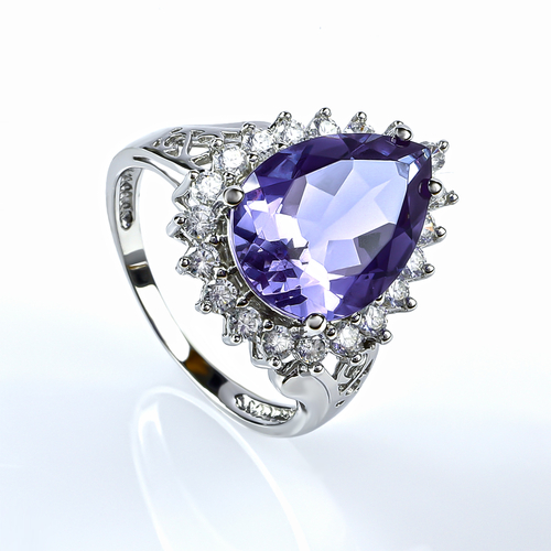 Alexandrite Big Pear Cut Ring