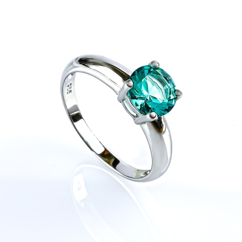 Sterling Silver Solitaire Paraiba Ring