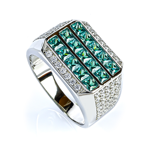 Alexandrite Mens Silver Ring Bling Bling