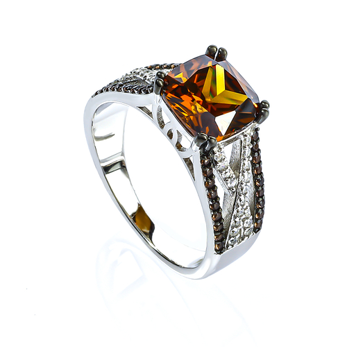 Chocolate Diamond .925 Sterling Silver Ring