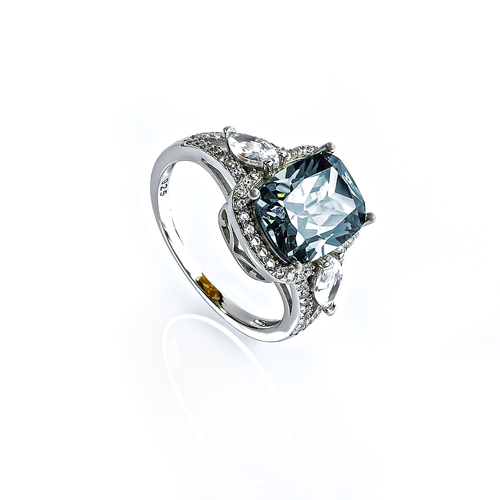 Green / Bluish Alexandrite Sterling Silver Ring