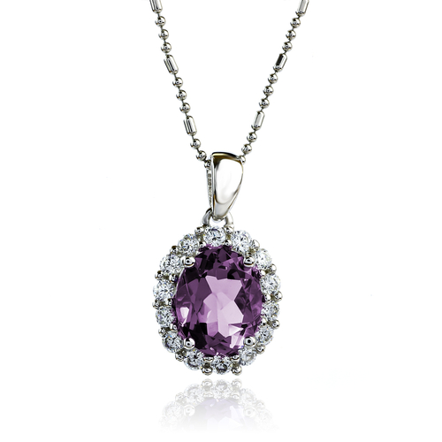 Oval Cut Alexandrite Silver Pendant