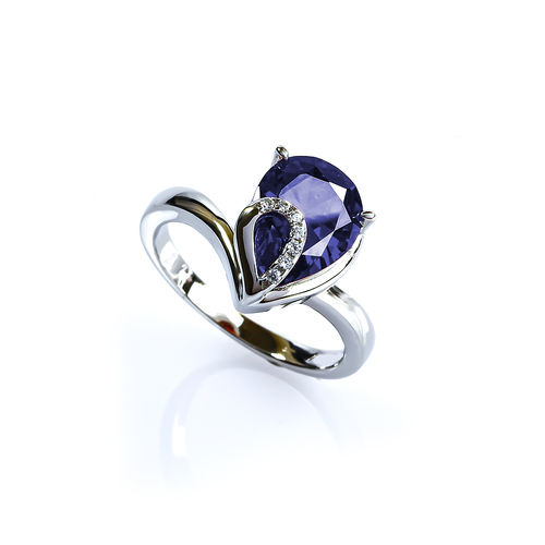 Tanzanite Ring Pear Cut Stone Ring