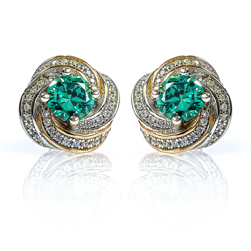 Silver Alexandrite Halo Earrings and Pendant Set