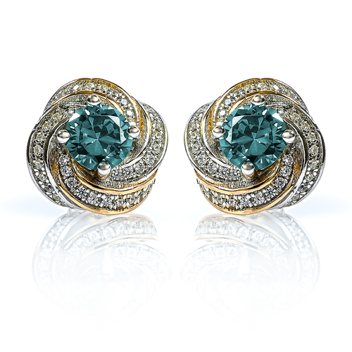 Silver Alexandrite Halo Earrings and Pendant Set