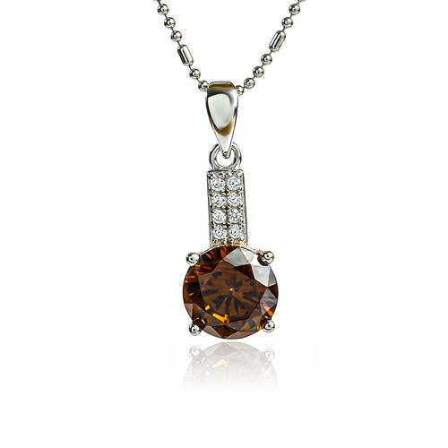 Silver Brilliant Cut Simulated Chocolate Diamond Set Earrings Pendant