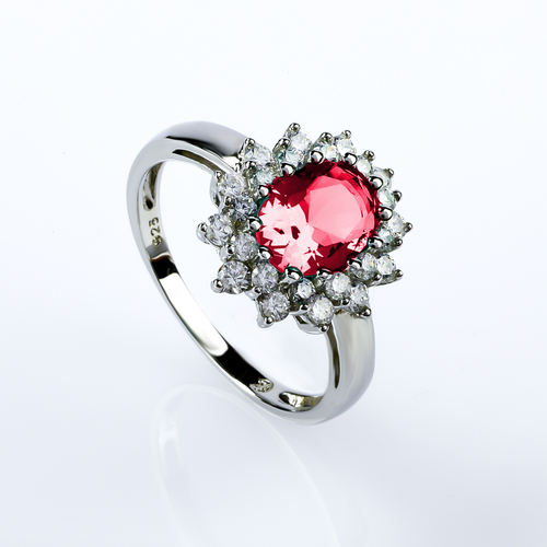 Oval Cut Ruby Sterling Silver Ring