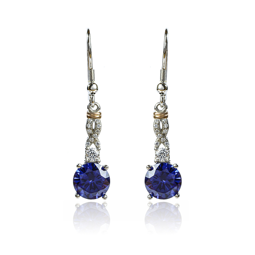 Silver Blue Brilliant Cut Tanzanite Set Earrings Pendant