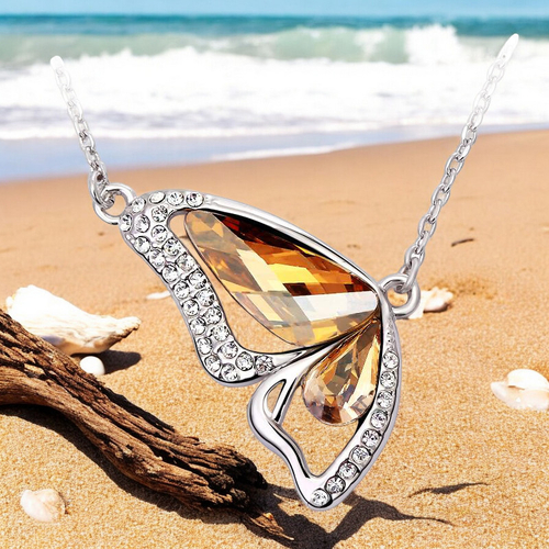 Champagne Butterfly Necklace